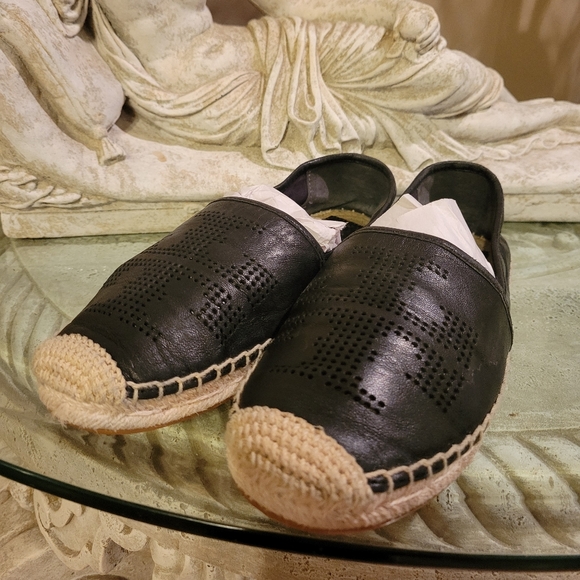 Tory Burch Leather Logo Espidrilles 1213 - Picture 3 of 14